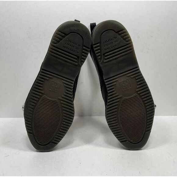 Dr. Martens Ulima Boots Womens Sz 8 Black Leather Lace Up Buckle Toe Moto Biker - Picture 6 of 8